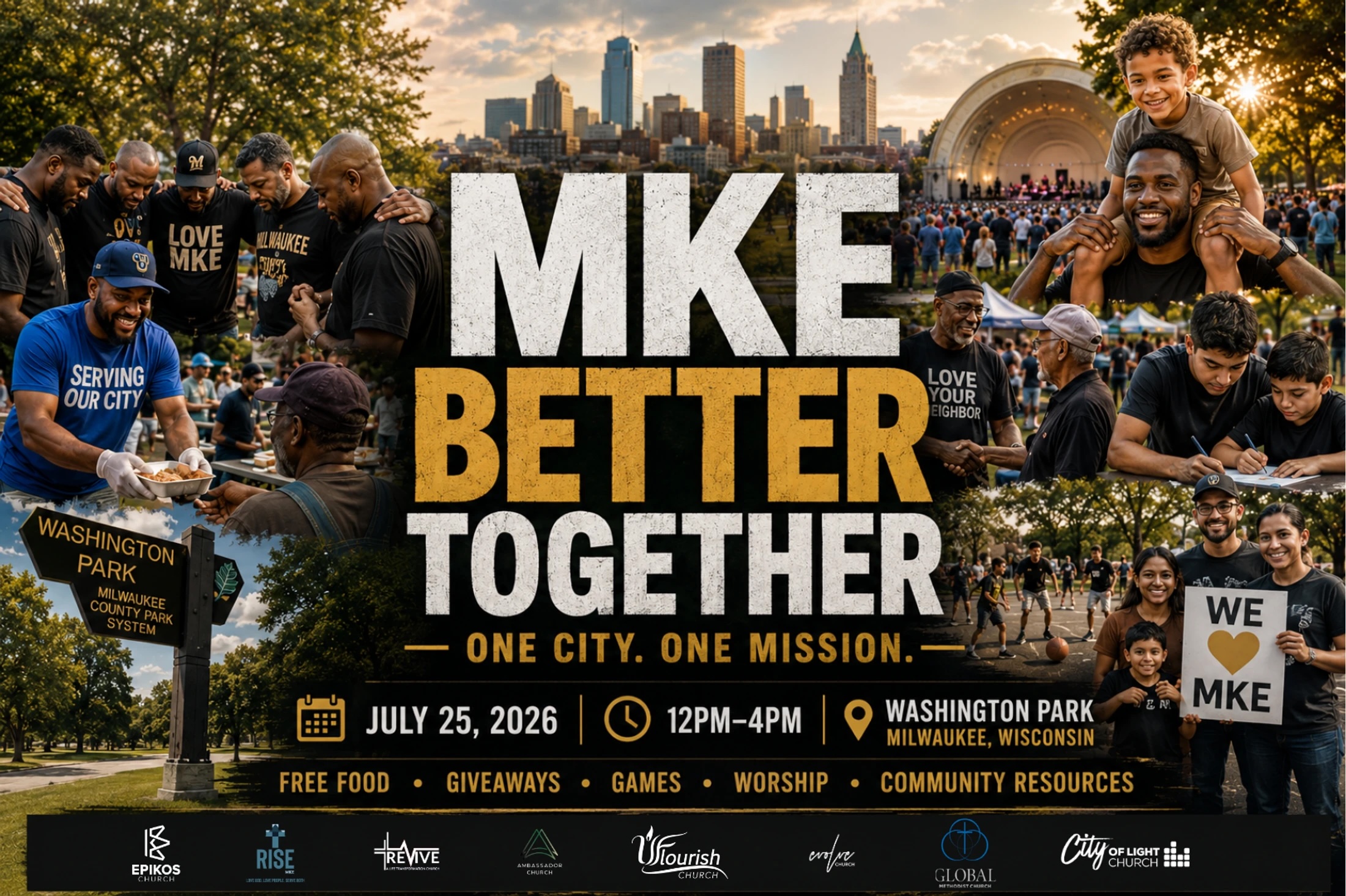 Eight Milwaukee Churches Unite for “MKE Better Together” Community Day at Washington Park